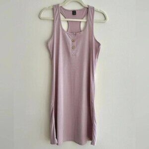 SHEIN Ribbed Racerback Tank Top Dress, Dusty Rose/Purple, Size Medium